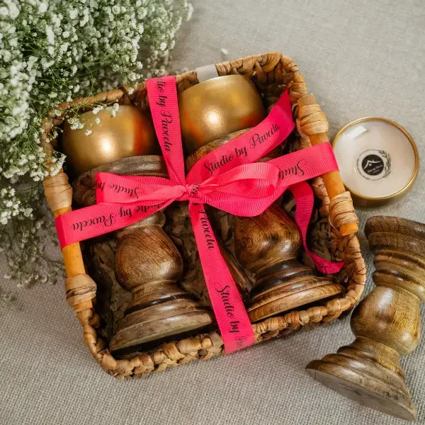 Hyacinth basket Candle Gift Hamper