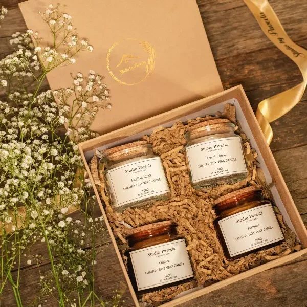 Mini Luxe Candle Set – Kraft Box Edition