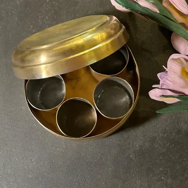 Antique Brass Masala Box
