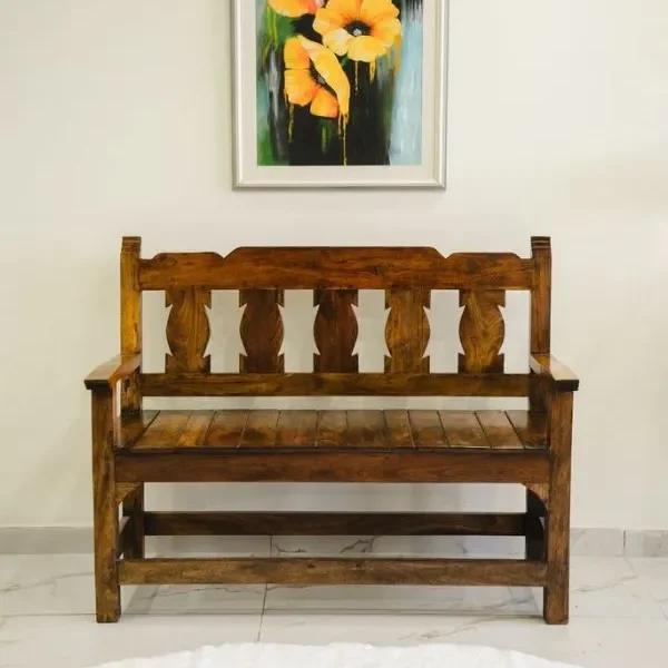 Handcrafted Acacia & Rosewood Bench