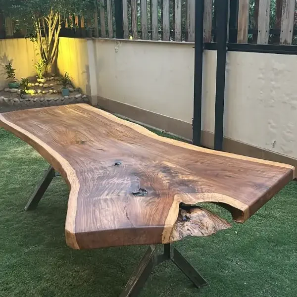Live Edge Shisham Wood Dining Table – 8-Seater