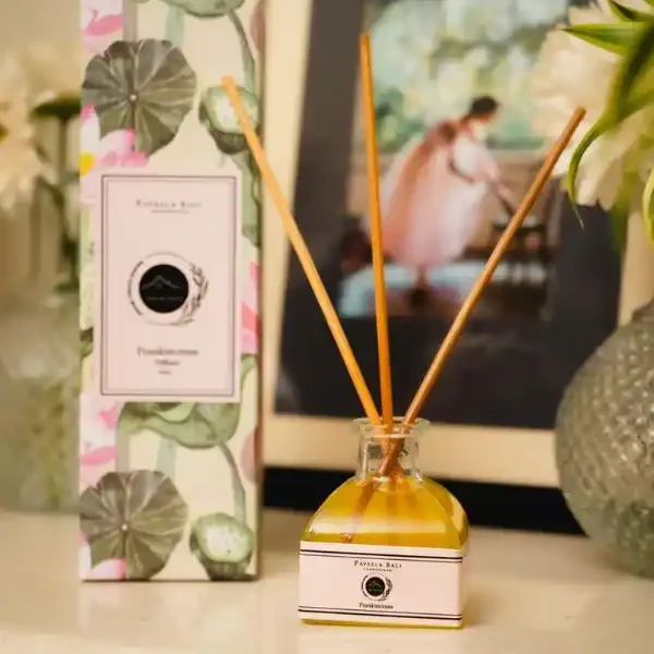 Handcrafted reed diffuser with natural sticks by Studio Paveela