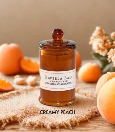 Creamy Peach-Scented Massage Candles