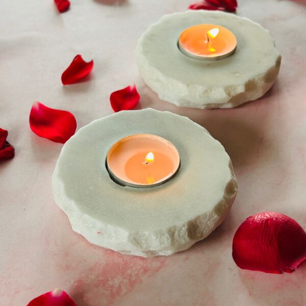 Marble Tea Light Holders Set of  two