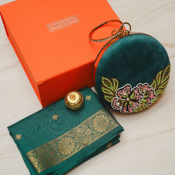 Banarasi Dupatta & Designer Clutch Gift Box