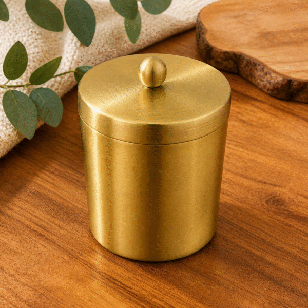 Plain Brass Storage Container – 250 ml