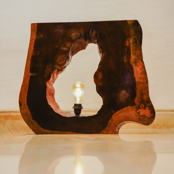 NatureCore Hollow Wood Lamp – Rustic Designer Table Lamp