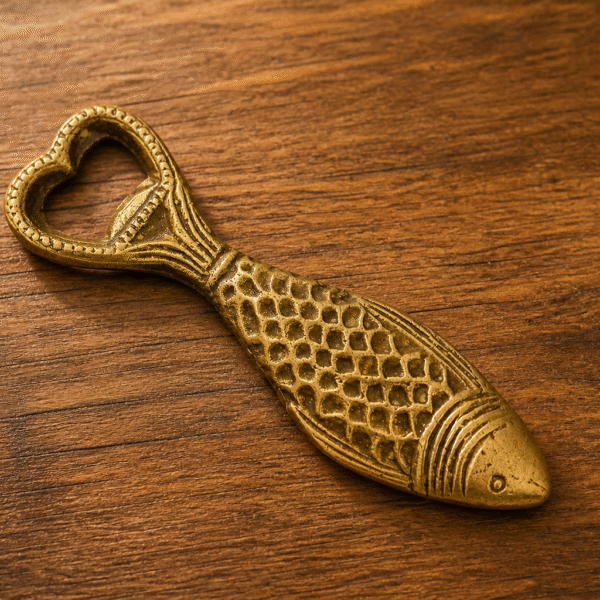Brass Fish Bottle Opener – Antique Finish Bar Tool