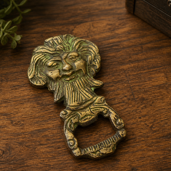 Brass Lion Face Bottle Opener – Antique Finish