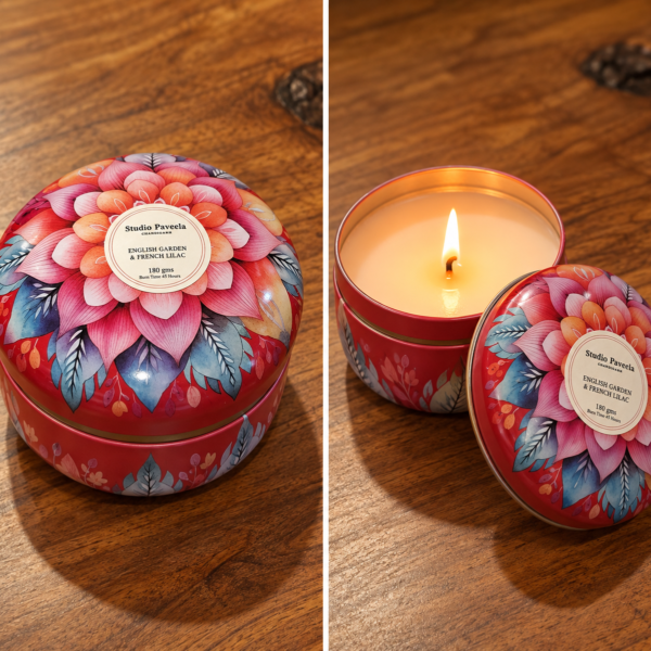 English Garden & French Lilac Pure Soy Wax Candle (180g)